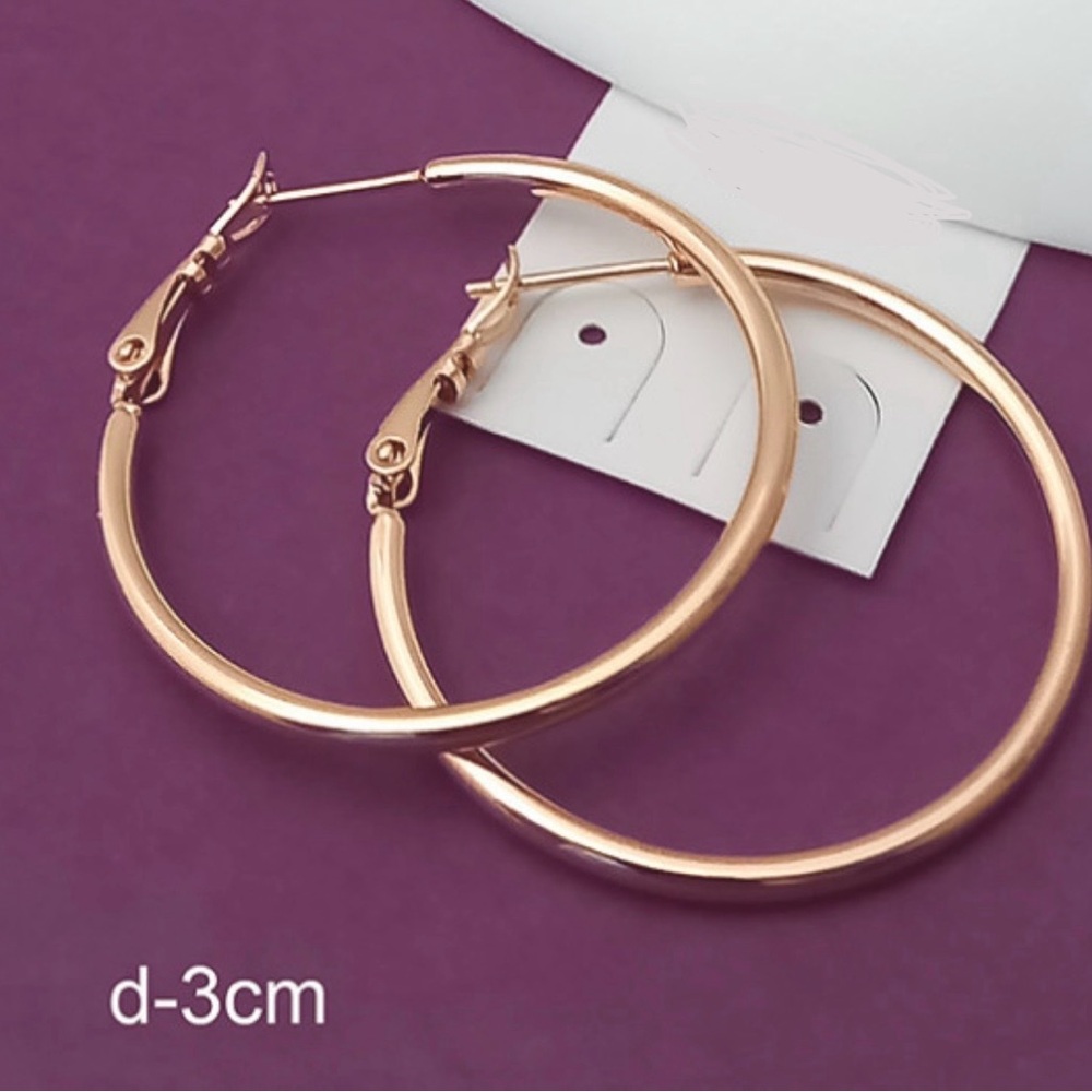Gold gilding 18 carats (eurogold) hoop earrings! Brand new! Do not tarnish! - Picture 4 of 4
